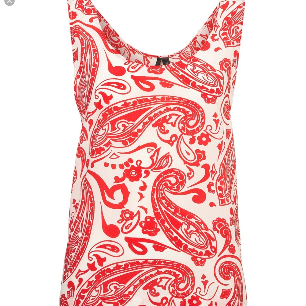 Topshop Silk Paisley Tank Top